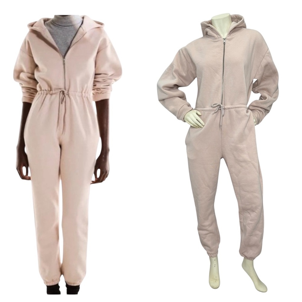 Zara Blush Pink Hooded Jumpsuit